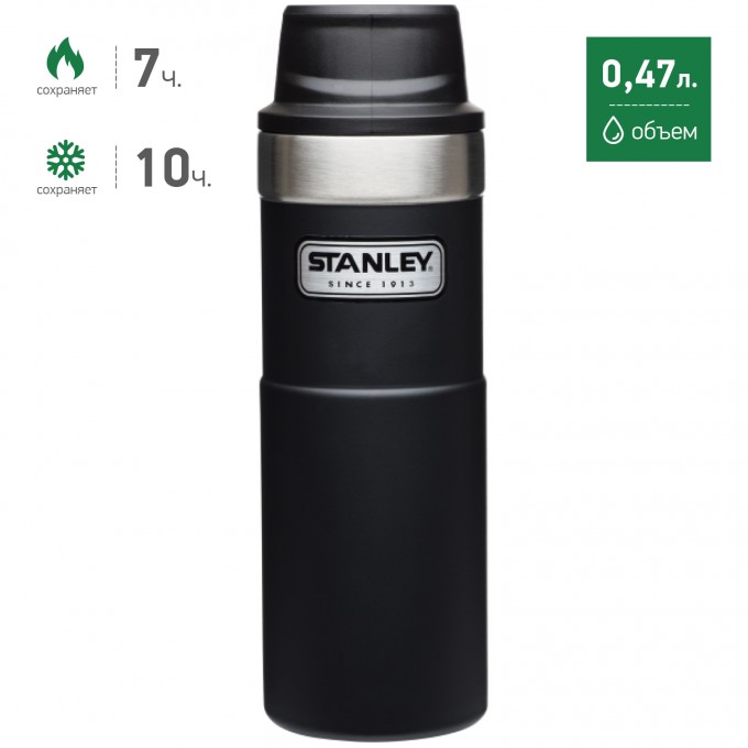 Термокружка STANLEY CLASSIC TRIGGER ACTION 1-HAND 0,47L черный 10-06439-006 Термокружка STANLEY CLASSIC TRIGGER ACTION 1-HAND 0,47L черный 10-06439-006